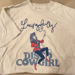 Disco Cowgirl Graphic Tee - Cream